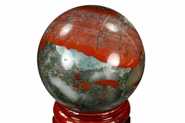 Polished Bloodstone (Heliotrope) Sphere #116190